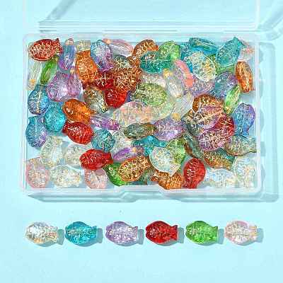 80Pcs 10 Colors Electroplate and Golden Metal Enlaced Glass Beads EGLA-FS0001-57-1