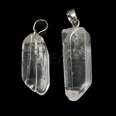 Natural Quartz Crystal Pointed Pendants G-G779-02P-1