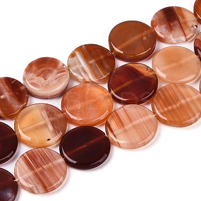 Dyed Natural Red Agate Beads Strands G-T144-56A-01-1