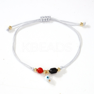 Bohemian Evil Eye Glass Charm Adjustable Bracelets PL4267-5-1