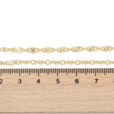 Brass Oval Link Chains Necklace for Women X-NJEW-P265-25G-1