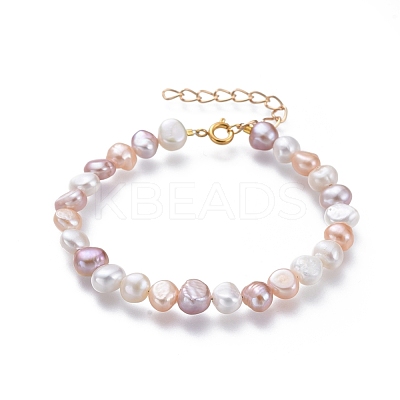 Natural Freshwater Pearl Beaded Bracelets BJEW-JB05122-01-1
