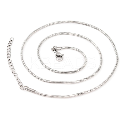 201 Stainless Steel Round Snake Chain Necklaces for Women LS-NJEW-G140-06C-P-1-1