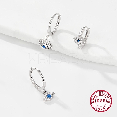 3 Pcs 3 Style Cubic Zirconia Horse Eye Dangle Hoop & Stud Earrings Set EJEW-F317-02P-1
