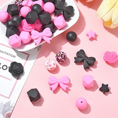 12 Styles Food Grade Eco-Friendly Silicone Beads SIL-YW0001-46-1