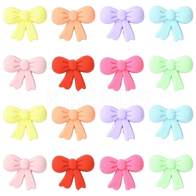 32Pcs 8 Colors Bowknot Silicone Focal Beads SIL-CJ0003-24-1