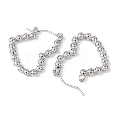 Non-Tarnish Heart 304 Stainless Steel Hoop Earrings for Women LS-STAS-A057-19P-1