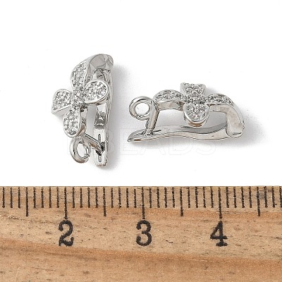 Brass Micro Pave Cubic Zirconia Pendants Bails KK-D324-40P-1