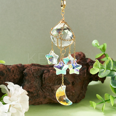 Stainless Steel Cable Chains Pouch Teardrop Pendant Decorations HJEW-TA00370-1