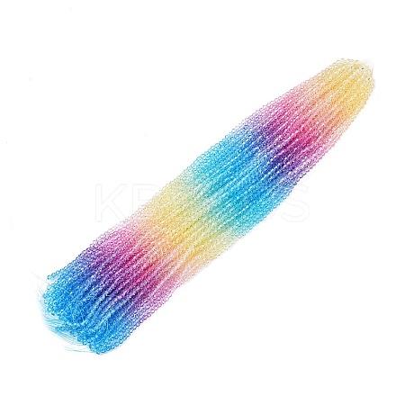 Gradient Color Baking Paint Glass Bead Strands DGLA-A039-T6mm-A07-1