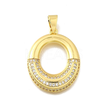 Brass Micro Pave Cubic Zirconia Pendants KK-Z104-08G-1