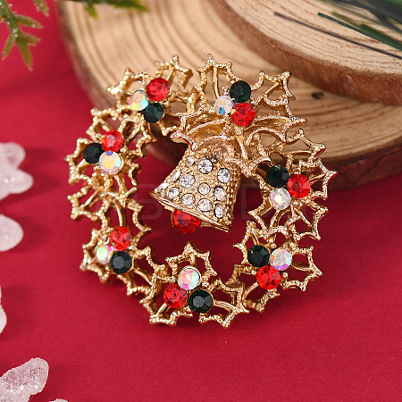 Christmas Theme Zinc Alloy Rhinestone Brooches for Backpack Clothes LS-LK8386-20-1