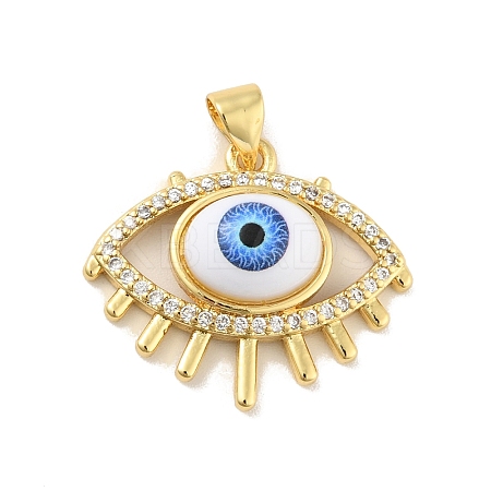 Brass Micro Pave Cubic Zirconia Pendants KK-B059-41G-D-1