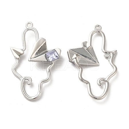 Glass Paper Plane Pendant PALLOY-K001-075P-03-1