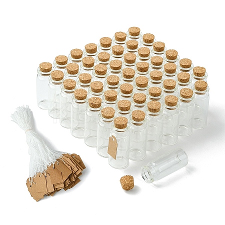 100Pcs 2 Styles Glass Cork Bead Containers CON-YW0001-61-1