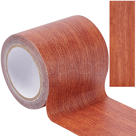 Non-woven Fabrics Imitation Wood Grain Adhesive Tape DIY-GF0005-15A-1