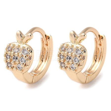 Rack Plating Brass Micro Pave Clear Cubic Zirconia Hoop Earrings for Women LS-EJEW-P238-04KCG-1