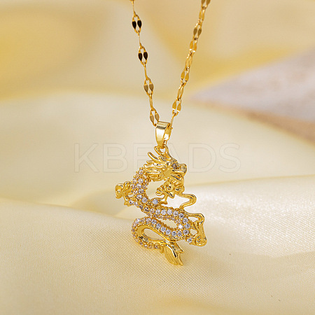 Brass Micro Pave Clear Cubic Zirconia Pendant Necklaces for Women FS-WG014CD-03-1