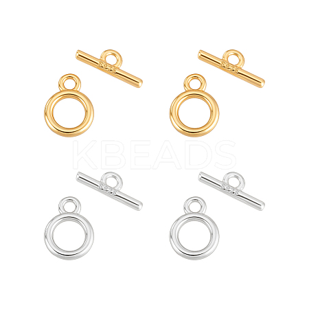 4 Sets 2 Style Sterling Silver Toggle Clasps STER-PH0003-87-1