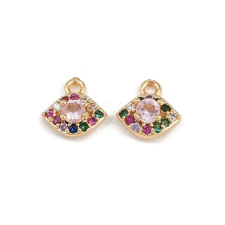 Brass Micro Pave Cubic Zirconia Pendants KK-K407-31G-02-1