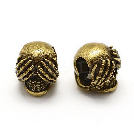 Brass Micro Pave Grade AAA Cubic Zirconia Beads ZIRC-G100-56AG-NR-1