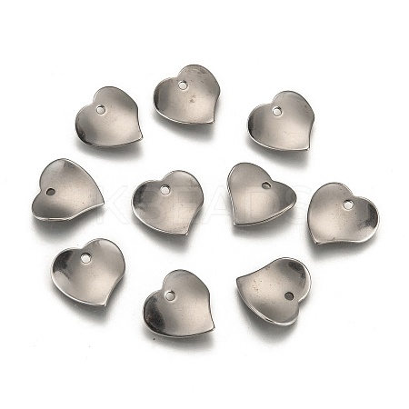 304 Stainless Steel Heart Charms X-STAS-M004-02-1