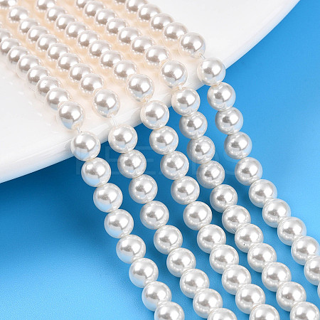 Baking Paint Pearlized Glass Pearl Bead Strands HY-N002-5mm-A11-1