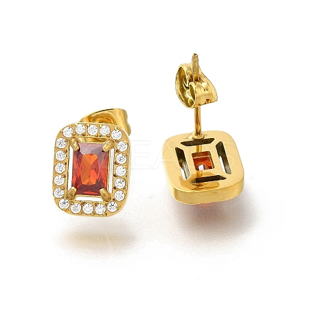 Ion Plating(IP) 304 Stainless Steel Stud Earrings EJEW-H018-01G-06-1