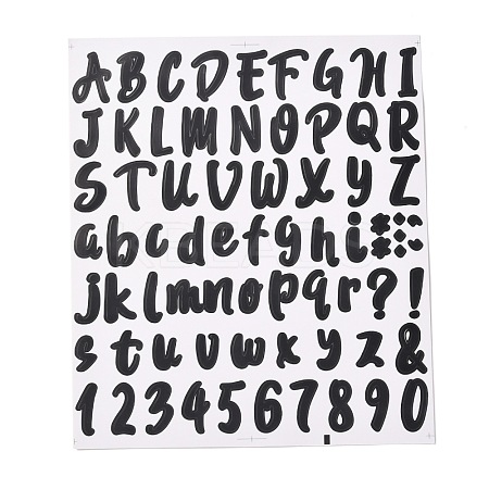 Number & Alphabet & Sign PVC Waterproof Self-Adhesive Sticker DIY-I073-04A-1