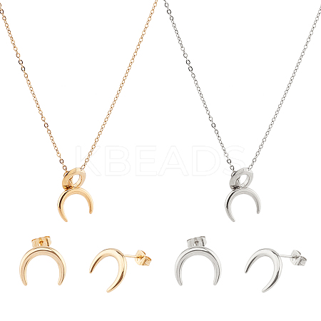 304 Stainless Steel Jeweley Sets SJEW-UN0001-02-1