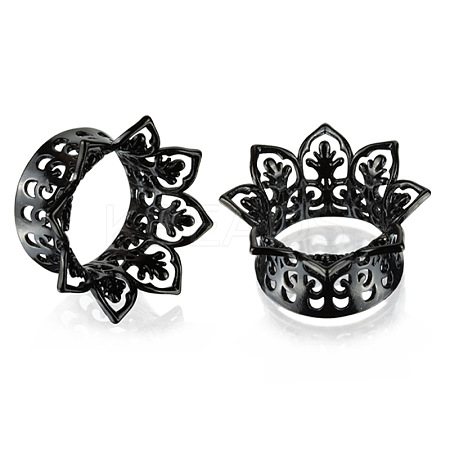 Hollow Out Flower Brass Alloy Ear Tunnels FS-WG7C815-01-1