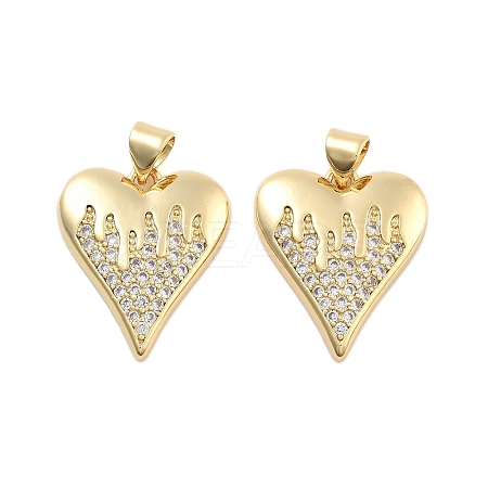 Brass Pave Clear Cubic Zirconia Pendants KK-U009-05H-G-1