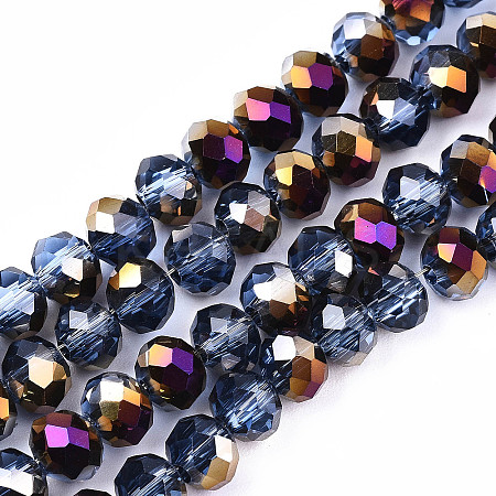 Electroplate Transparent Glass Beads Strands LS-EGLA-A034-T6mm-F24-1