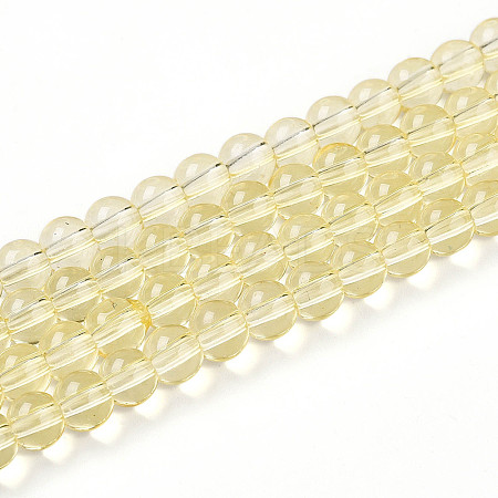 Baking Paint Transparent Glass Beads Strands DGLA-N006-6mm-03-1