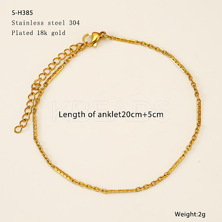 304 Stainless Steel Mixed Chain Anklets FS-WG7E8C4-10-1