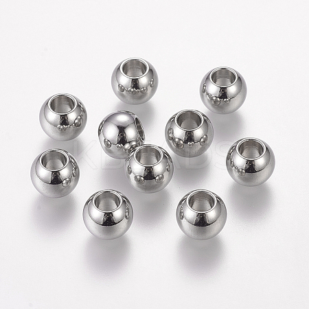 Tarnish Resistant 304 Stainless Steel European Beads LS-STAS-E034-1-1