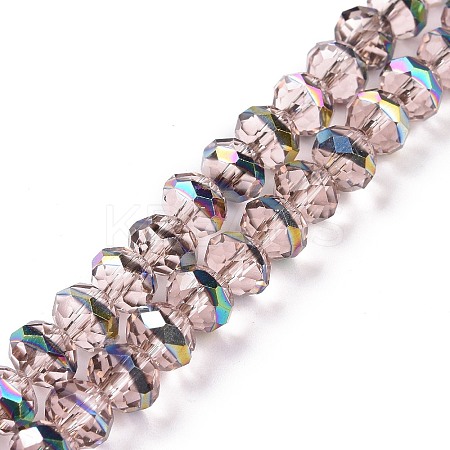 Transparent Electroplate Glass Beads Strands GLAA-F122-02B-1