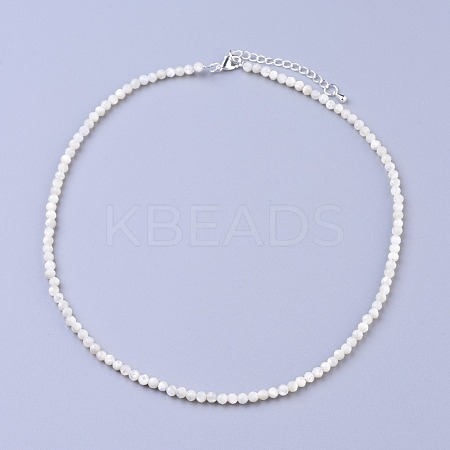 Shell Beaded Necklaces NJEW-K114-A-B01-1