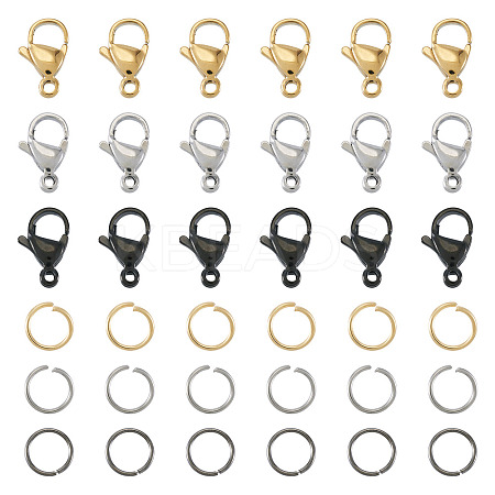 60Pcs 304 Stainless Steel Lobster Claw Clasps STAS-TA0001-46B-1
