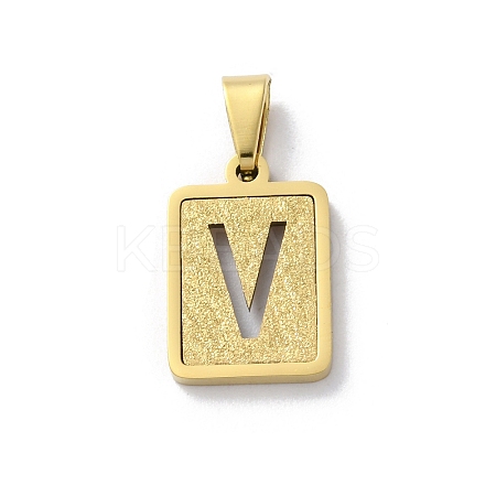 304 Stainless Steel Alphabet Pendants STAS-S152-01G-V-1