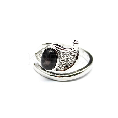 Eye of Horus Natural Hypersthene Cuff Rings PW-WG75D57-01-1