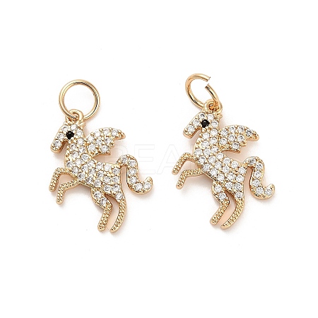 Brass Micro Pave Cubic Zirconia Pendants KK-B133-03G-1
