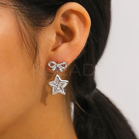 304 Stainless Steel Dangle Stud Earrings WGAD79C-02-1