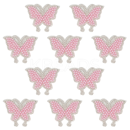 10Pcs Butterfly Hotfix Rhinestone Iron on/Sew On Patches PATC-DR0001-04A-1