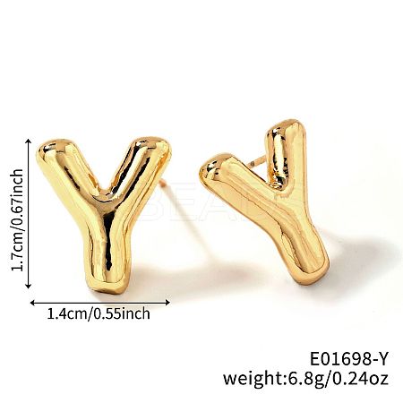 Brass Stud Earrings LS-UV9543-25-1