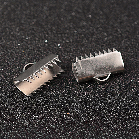 Tarnish Resistant 304 Stainless Steel Ribbon Crimp Ends LS-STAS-M250-10-1