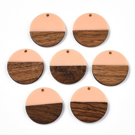 Resin & Walnut Wood Pendants RESI-S358-02B-07-1