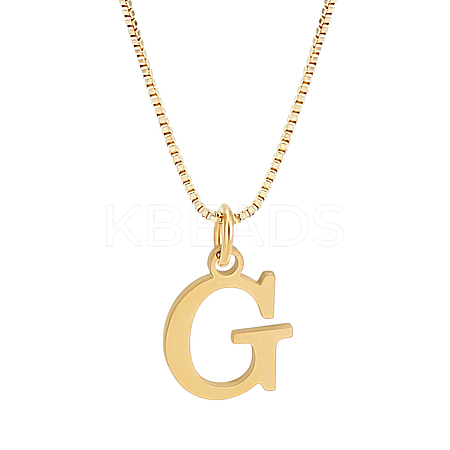 1pc 304 Stainless Steel Letter Pendant Necklaces NJEW-LP0001-38G-G-1