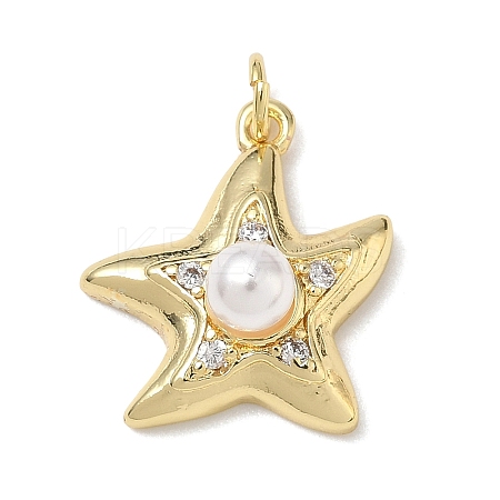 Brass Cubic Zirconia Pendants KK-L253-26G-01-1