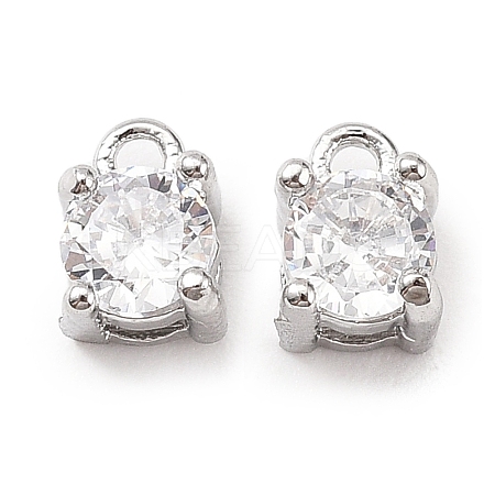 Brass Micro Pave Cubic Zirconia Pendants KK-D382-04P-01-1